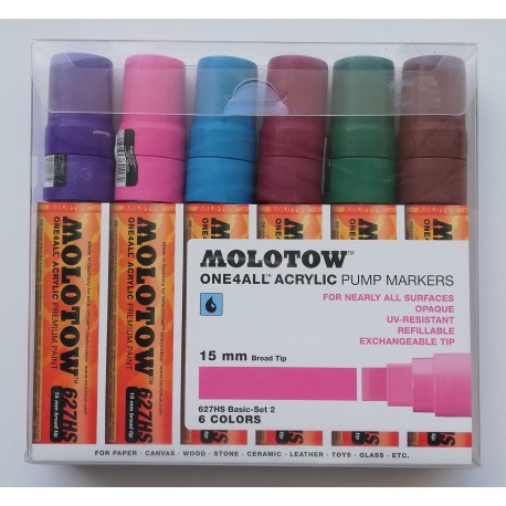 Estuche Con 6 Marcadores De Acrilico 15mm One4all Molotow