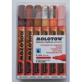 Estuche Con 6 Marcadores De Acrilico 4mm One4all Molotow