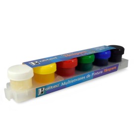 ESTUCHE CON 6 TEMPERA 25ML POLITEC