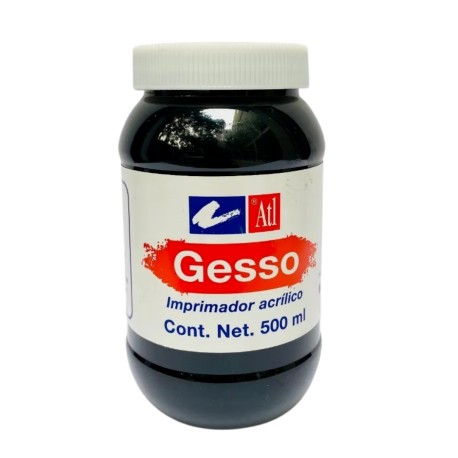 Gesso Imprimador Acrílico Negro Atl 500ml