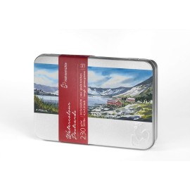 Hahnemühle Caja Metálica con 30 Tarjetas Postales de 10x15cms 230g para Acuarela