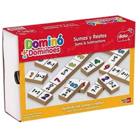 Juego De Domino Didactico Sumas Y Restas Diako 28 Piezas