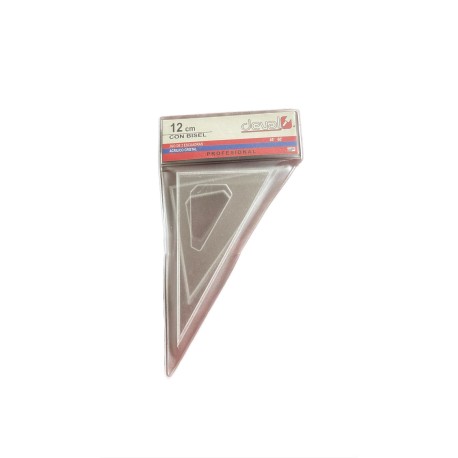 JUEGO DE ESCUADRAS 12CM PROFESIONAL CON BISEL DEVAL