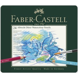 Lápices De Color Acuarelables Albrecht Dürer 117524 Faber Castell Estuche Con 24 Piezas