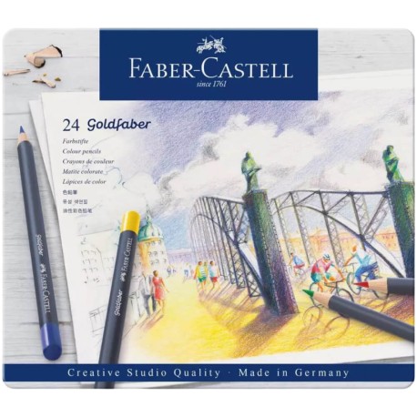 Lápices De Colores Goldfaber 114724 Faber Castell Estuche Con 24 Piezas