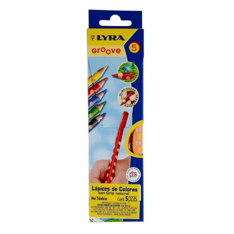 Lápices De Colores Lyra Groove Con Grip Caja Con 5 Piezas