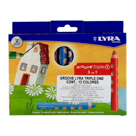 Lápices De Colores Lyra Groove Triple One Caja Con 12 Piezas