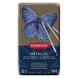 Lapices De Colores Metallic Watersoluble 0700456 Derwent Estuche Con 12 Piezas
