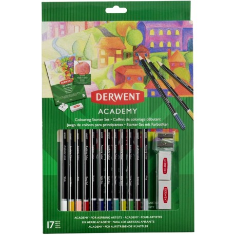 Lápices De Colores Para Principiantes Con Set De Accesorios Para dibujo 2305678 Derwent Academy 17 Piezas