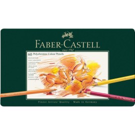 Lápices De Colores Polychromos 110060 Faber Castell Estuche Con 60 Piezas