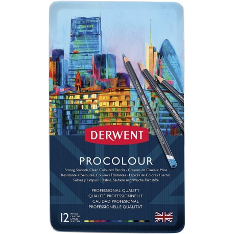 Lápices De Colores Procolour 2302505 Derwent Estuche Con 12 Piezas