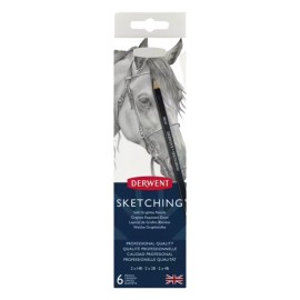 Lápices De Grafito Blando Sketching 0700836 Derwent Set Con 6 Piezas