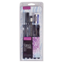 Marcador Doble Punta Para Caligrafía Tombow Set 56190 Lápiz Y Borrador