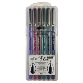 Marcador Punta Flexible LePen Flex 4800-6B Marvy Uchida Set Con 6 Piezas