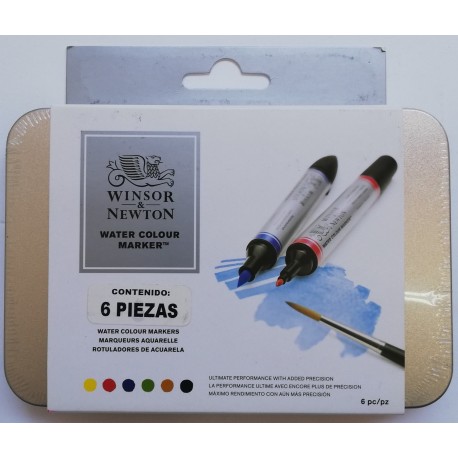 Marcadores Acuarelables Winsor & Newton Estuche Con 6 Piezas