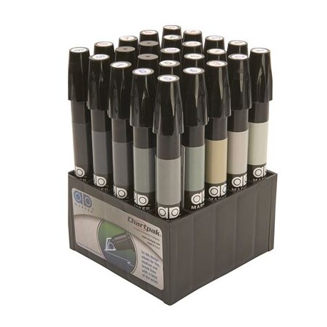 Marcadores Chartpak GRAY SET Estuche Con 25 Piezas