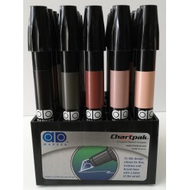 Marcadores Chartpak Set Colores Retrato Estuche Con 25 Piezas