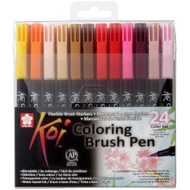 Marcadores De Pincel Flexible Koi Sakura Set De 24 Piezas