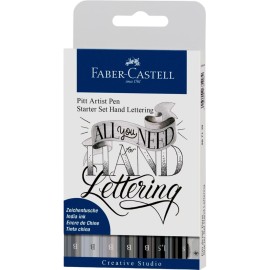 Marcadores De Tinta China Pitt Artist Lettering 267118 Faber Castell Set 9 piezas