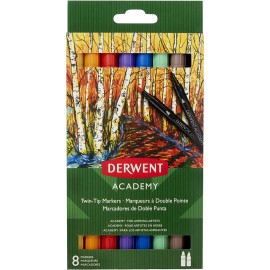 Marcadores Doble Punta 98206 Derwent Academy Caja Con 8 Piezas