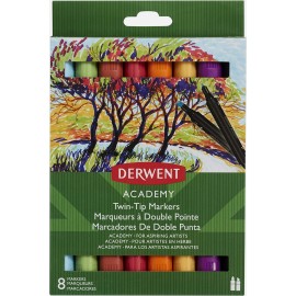 Marcadores Doble Punta 982081 Derwent Academy Caja Con 8 Piezas