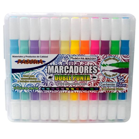 MARCADORES DOBLE PUNTA C/12PZS PASCUA