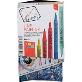 Marcadores Graphik Line Painter 2302230 Derwent Set Con 6 Piezas