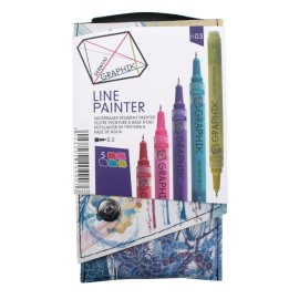 Marcadores Graphik Line Painter 2302232 Derwent Set Con 6 Piezas
