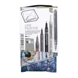 Marcadores Graphik Line Painter 2302233 Derwent Set Con 6 Piezas
