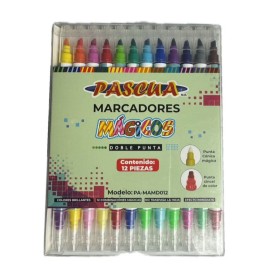 MARCADORES MÁGICOS DOBLE PUNTA 12 PZS PASCUA