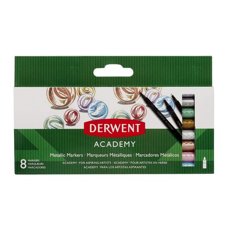 Marcadores Metálicos 98212 Derwent Academy Caja Con 8 Piezas