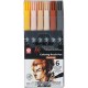 Marcadores Sakura Koi Coloring Brush Pen Set Con 6 Piezas
