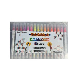 MARCADORES SQUARE DOBLE PUNTA 48 PIEZAS PASCUA