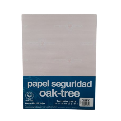 Papel Seguridad Oak-Tree Tamaño Carta Paquete Con 100 Hojas