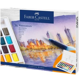 Acuarelas Creative Studio Faber Castell 169736 Estuche Con 36 Medias Pastillas